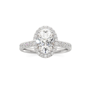 Camellia Pear Halo with Diamond Band