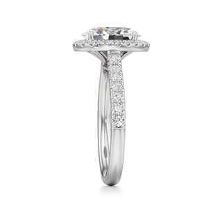 Camellia Pear Halo with Diamond Band