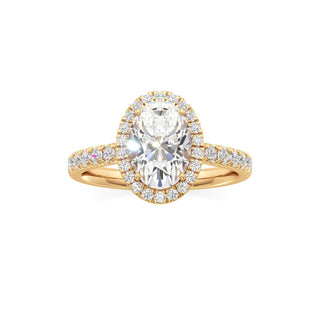 Camellia Pear Halo with Diamond Band