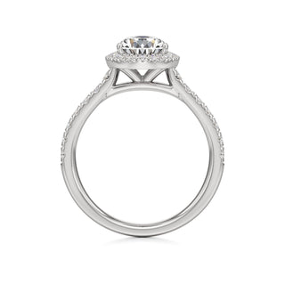 Camellia Pear Halo with Diamond Band