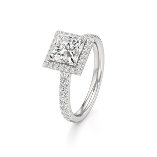 Camellia Pear Halo with Diamond Band