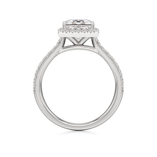 Camellia Pear Halo with Diamond Band