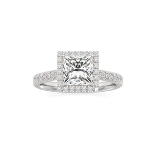 Camellia Pear Halo with Diamond Band