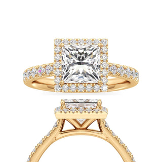 Camellia Princess Halo with Diamond Band