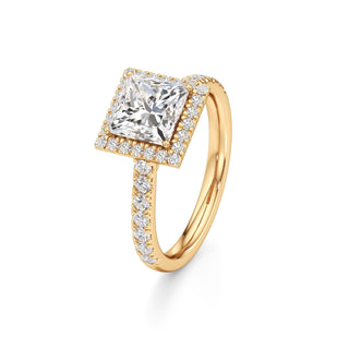 Camellia Pear Halo with Diamond Band