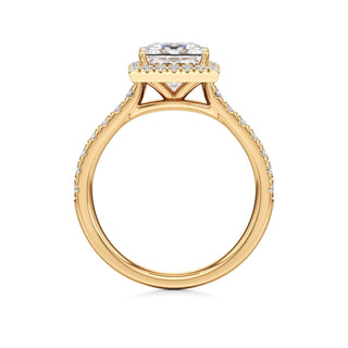 Camellia Pear Halo with Diamond Band