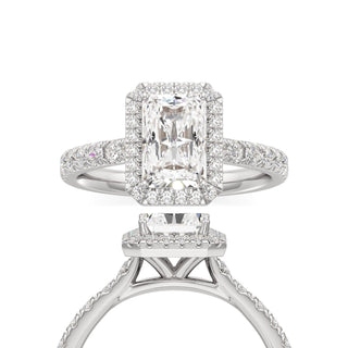 Camellia Radiant Halo with Diamond Band
