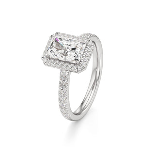 Camellia Pear Halo with Diamond Band