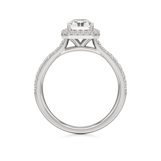 Camellia Pear Halo with Diamond Band