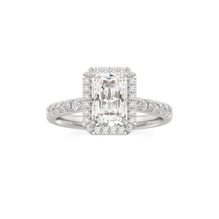 Camellia Pear Halo with Diamond Band