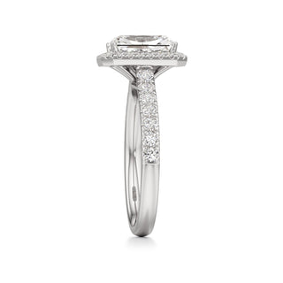 Camellia Pear Halo with Diamond Band