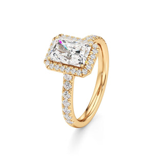 Camellia Pear Halo with Diamond Band