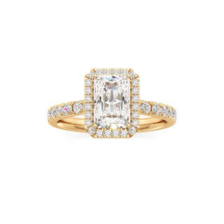 Camellia Pear Halo with Diamond Band