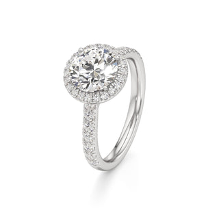 Camellia Pear Halo with Diamond Band