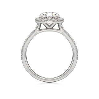 Camellia Pear Halo with Diamond Band