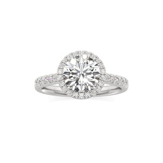 Camellia Pear Halo with Diamond Band