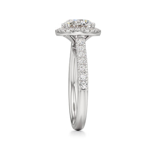 Camellia Pear Halo with Diamond Band