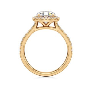 Camellia Pear Halo with Diamond Band