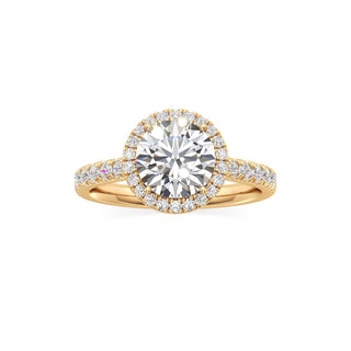 Camellia Pear Halo with Diamond Band
