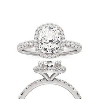 Carissa Elongated Cushion Halo with Diamond Band