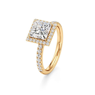 Carissa Princess Halo with Diamond Band