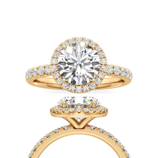 Carissa Round Halo with Diamond Band