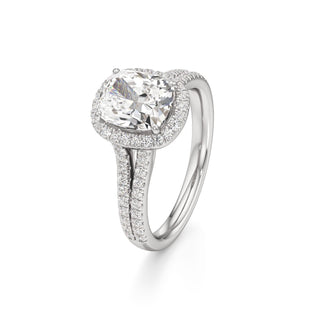 Cassia Radiant Halo with Split Diamond Band