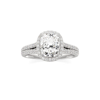 Cassia Radiant Halo with Split Diamond Band