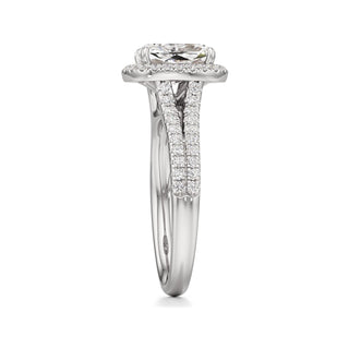 Cassia Radiant Halo with Split Diamond Band