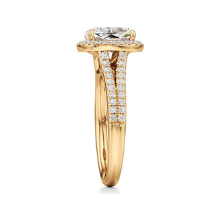 Cassia Radiant Halo with Split Diamond Band