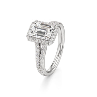 Cassia Radiant Halo with Split Diamond Band