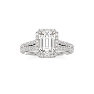 Cassia Radiant Halo with Split Diamond Band