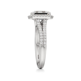 Cassia Radiant Halo with Split Diamond Band