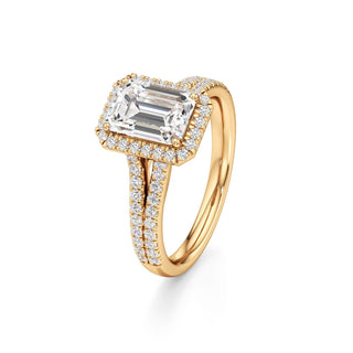 Cassia Radiant Halo with Split Diamond Band