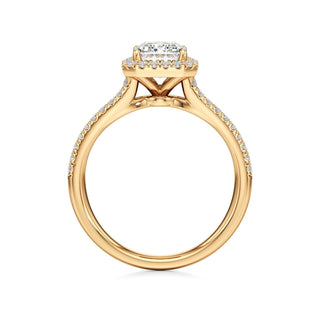 Cassia Radiant Halo with Split Diamond Band