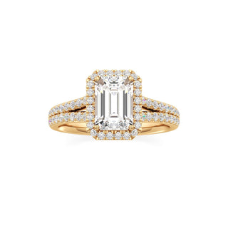 Cassia Radiant Halo with Split Diamond Band