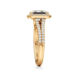Cassia Radiant Halo with Split Diamond Band