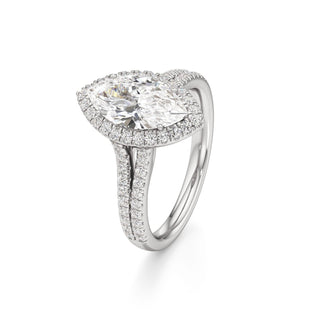 Cassia Radiant Halo with Split Diamond Band