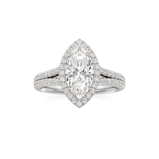 Cassia Radiant Halo with Split Diamond Band
