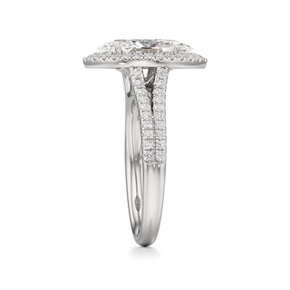 Cassia Radiant Halo with Split Diamond Band