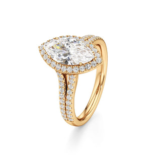 Cassia Radiant Halo with Split Diamond Band