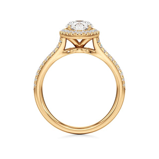 Cassia Radiant Halo with Split Diamond Band