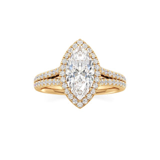 Cassia Radiant Halo with Split Diamond Band