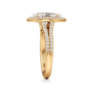 Cassia Radiant Halo with Split Diamond Band