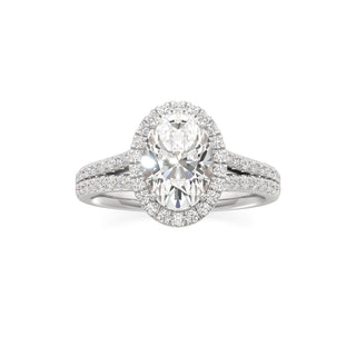 Cassia Radiant Halo with Split Diamond Band