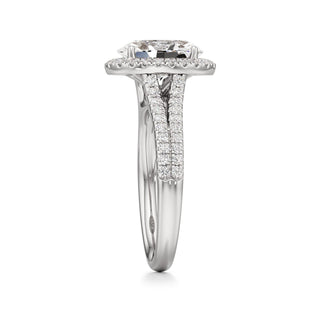 Cassia Radiant Halo with Split Diamond Band