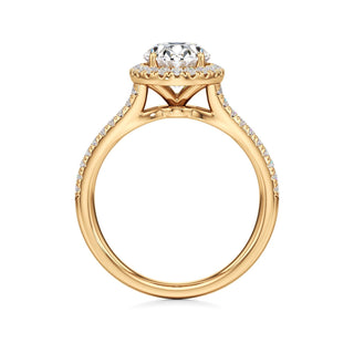 Cassia Radiant Halo with Split Diamond Band