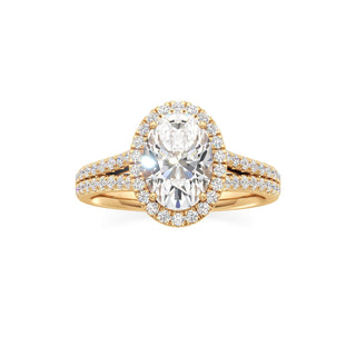Cassia Radiant Halo with Split Diamond Band