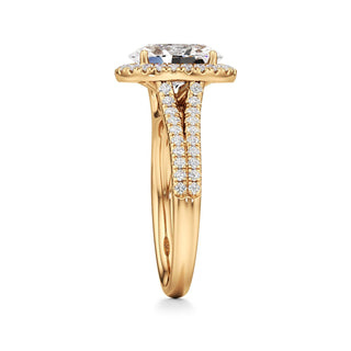 Cassia Radiant Halo with Split Diamond Band