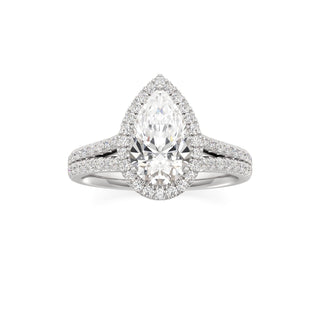 Cassia Radiant Halo with Split Diamond Band
